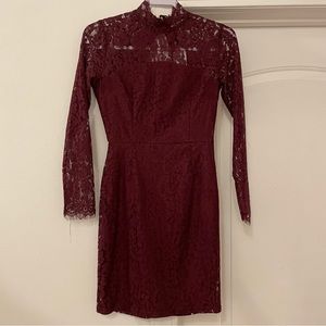 Charlotte Russe maroon lace dress